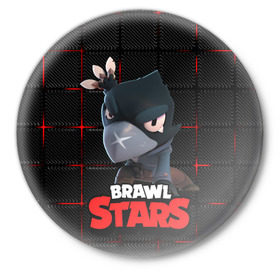 Значок с принтом Brawl Stars Crow (Ворон) в Петрозаводске,  металл | круглая форма, металлическая застежка в виде булавки | brawl | brawl stars | brawlstars | brawlstarsmemes | brawl_stars | clashofclans | clashroyale | plp | supercell | бравл | бравлстарс | ворон