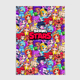 Постер с принтом BrawlStars Girls (Oko) в Петрозаводске, 100% бумага
 | бумага, плотность 150 мг. Матовая, но за счет высокого коэффициента гладкости имеет небольшой блеск и дает на свету блики, но в отличии от глянцевой бумаги не покрыта лаком | 8 | bit | brawl | brawlstars | bs | girls | oko | stars | virus | бит | бравл | бравлеры | бравлстарс | бравлы | браво | бровл | броул | броулбол | бс | вирус | все | герои | девочки | игра | коллаж | много | мультик | обои | образ | око |