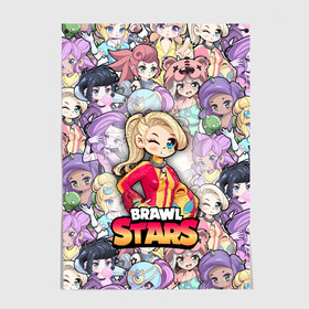 Постер с принтом BrawlStars Girls (Oko) в Петрозаводске, 100% бумага
 | бумага, плотность 150 мг. Матовая, но за счет высокого коэффициента гладкости имеет небольшой блеск и дает на свету блики, но в отличии от глянцевой бумаги не покрыта лаком | 