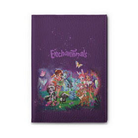 Обложка для автодокументов с принтом Enchantimals в Петрозаводске, натуральная кожа |  размер 19,9*13 см; внутри 4 больших “конверта” для документов и один маленький отдел — туда идеально встанут права | enchantimals | детское | для девочек | зверюшки | игрушки | куклы | энчантималс