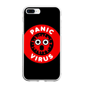 Чехол для iPhone 7Plus/8 Plus матовый с принтом Panic Virus в Петрозаводске, Силикон | Область печати: задняя сторона чехла, без боковых панелей | без паники | будь здоров | вирус паники | заражение | здоровье | коронавирус | короновирус | маска | медицинская маска | не болей | не паникуй | пандемия | профилактика | эпидемия