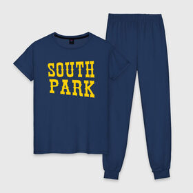 Женская пижама хлопок с принтом SOUTH PARK в Петрозаводске, 100% хлопок | брюки и футболка прямого кроя, без карманов, на брюках мягкая резинка на поясе и по низу штанин | south park | американская культура | американский мультсериал | колорадо | пародия | саус парк | саут парк | черный юмор | четыре мальчика | шоу | южный парк