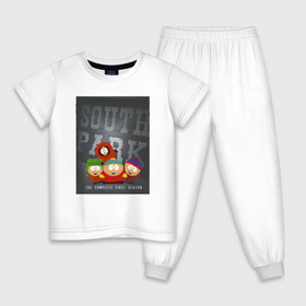 Детская пижама хлопок с принтом ЮЖНЫЙ ПАРК в Петрозаводске, 100% хлопок |  брюки и футболка прямого кроя, без карманов, на брюках мягкая резинка на поясе и по низу штанин
 | Тематика изображения на принте: 