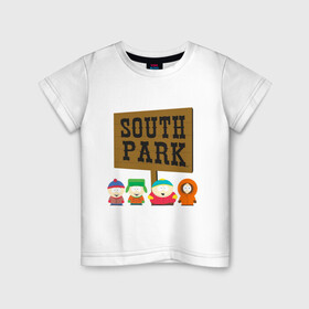 Детская футболка хлопок с принтом South Park. в Петрозаводске, 100% хлопок | круглый вырез горловины, полуприлегающий силуэт, длина до линии бедер | south park | американская культура | американский мультсериал | колорадо | пародия | саус парк | саут парк | черный юмор | четыре мальчика | шоу | южный парк