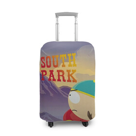 Чехол для чемодана 3D с принтом South Park Картмен в Петрозаводске, 86% полиэфир, 14% спандекс | двустороннее нанесение принта, прорези для ручек и колес | south park | баттерс | кайл | картмен | кени | кеннет | кенни | мультик | саус парк | стэнли | эрик | южный парк