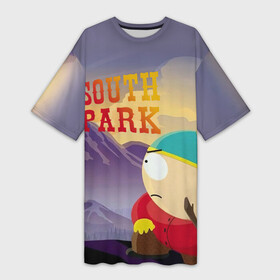 Платье-футболка 3D с принтом South Park Cartman | Картмен (Z) в Петрозаводске,  |  | south park | баттерс | кайл | картмен | кени | кеннет | кенни | мультик | саус парк | стэнли | эрик | южный парк