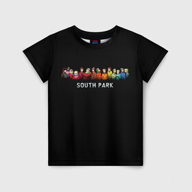 Детская футболка 3D с принтом ЮЖНЫЙ ПАРК в Петрозаводске, 100% гипоаллергенный полиэфир | прямой крой, круглый вырез горловины, длина до линии бедер, чуть спущенное плечо, ткань немного тянется | Тематика изображения на принте: kenny | south park | кенни | мультфильмы | саус парк | южный парк
