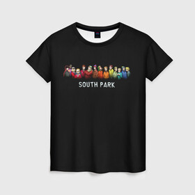 Женская футболка 3D с принтом ЮЖНЫЙ ПАРК в Петрозаводске, 100% полиэфир ( синтетическое хлопкоподобное полотно) | прямой крой, круглый вырез горловины, длина до линии бедер | kenny | south park | кенни | мультфильмы | саус парк | южный парк