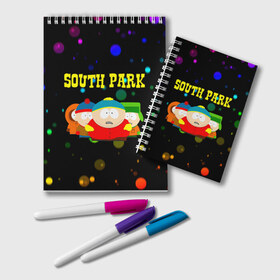 Блокнот с принтом South Park в Петрозаводске, 100% бумага | 48 листов, плотность листов — 60 г/м2, плотность картонной обложки — 250 г/м2. Листы скреплены удобной пружинной спиралью. Цвет линий — светло-серый
 | south park | американская культура | американский мультсериал | колорадо | пародия | саус парк | саут парк | черный юмор | четыре мальчика | шоу | южный парк