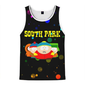 Мужская майка 3D с принтом South Park в Петрозаводске, 100% полиэстер | круглая горловина, приталенный силуэт, длина до линии бедра. Пройма и горловина окантованы тонкой бейкой | south park | американская культура | американский мультсериал | колорадо | пародия | саус парк | саут парк | черный юмор | четыре мальчика | шоу | южный парк