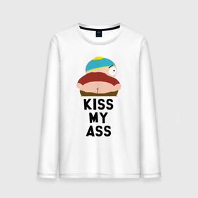 Мужской лонгслив хлопок с принтом KISS MY ASS в Петрозаводске, 100% хлопок |  | Тематика изображения на принте: cartman | kenny | park | south | southpark | картман | кенни | мульт | мультик | парк | персонаж | персонажи | сериал | южный