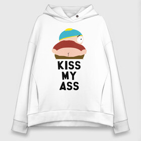 Женское худи Oversize хлопок с принтом KISS MY ASS в Петрозаводске, френч-терри — 70% хлопок, 30% полиэстер. Мягкий теплый начес внутри —100% хлопок | боковые карманы, эластичные манжеты и нижняя кромка, капюшон на магнитной кнопке | cartman | kenny | park | south | southpark | картман | кенни | мульт | мультик | парк | персонаж | персонажи | сериал | южный