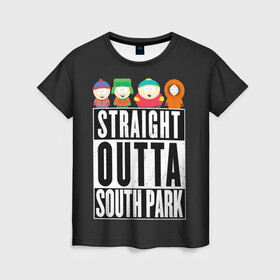 Женская футболка 3D с принтом South Park в Петрозаводске, 100% полиэфир ( синтетическое хлопкоподобное полотно) | прямой крой, круглый вырез горловины, длина до линии бедер | cartman | kenny | park | south | southpark | картман | кенни | мульт | мультик | парк | персонаж | персонажи | сериал | южный