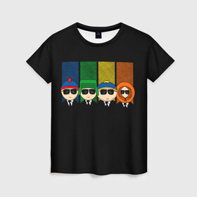 Женская футболка 3D с принтом South Park в Петрозаводске, 100% полиэфир ( синтетическое хлопкоподобное полотно) | прямой крой, круглый вырез горловины, длина до линии бедер | cartman | kenny | park | south | southpark | картман | кенни | мульт | мультик | парк | персонаж | персонажи | сериал | южный