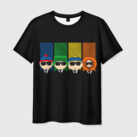 Мужская футболка 3D с принтом South Park в Петрозаводске, 100% полиэфир | прямой крой, круглый вырез горловины, длина до линии бедер | Тематика изображения на принте: cartman | kenny | park | south | southpark | картман | кенни | мульт | мультик | парк | персонаж | персонажи | сериал | южный