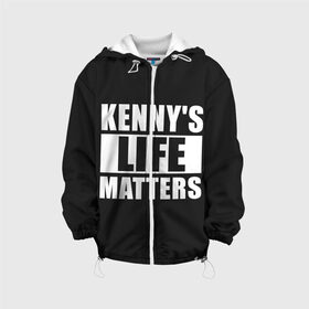 Детская куртка 3D с принтом KENNYS LIFE MATTERS в Петрозаводске, 100% полиэстер | застежка — молния, подол и капюшон оформлены резинкой с фиксаторами, по бокам — два кармана без застежек, один потайной карман на груди, плотность верхнего слоя — 90 г/м2; плотность флисового подклада — 260 г/м2 | cartman | kenny | park | south | southpark | картман | кенни | мульт | мультик | парк | персонаж | персонажи | сериал | южный