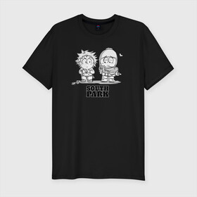 Мужская футболка хлопок Slim с принтом South Park в Петрозаводске, 92% хлопок, 8% лайкра | приталенный силуэт, круглый вырез ворота, длина до линии бедра, короткий рукав | park | south | парк | сериал | фильм | южный