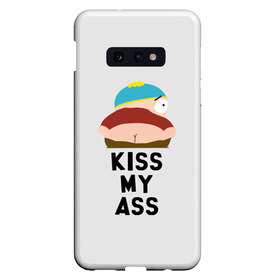 Чехол для Samsung S10E с принтом Kiss My Ass в Петрозаводске, Силикон | Область печати: задняя сторона чехла, без боковых панелей | cartman | kenny | park | south | southpark | картман | кенни | мульт | мультик | парк | персонаж | персонажи | сериал | южный