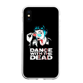 Чехол для iPhone XS Max матовый с принтом dance with the dead в Петрозаводске, Силикон | Область печати: задняя сторона чехла, без боковых панелей | dance with the dead | группа | джастин поинтер | калифорнийский электронный дуэт | синтвейв | тони ким