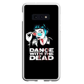 Чехол для Samsung S10E с принтом dance with the dead в Петрозаводске, Силикон | Область печати: задняя сторона чехла, без боковых панелей | dance with the dead | группа | джастин поинтер | калифорнийский электронный дуэт | синтвейв | тони ким