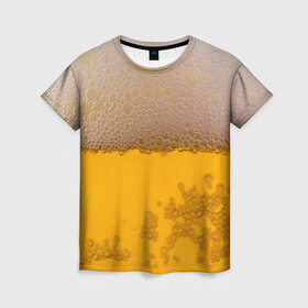 Женская футболка 3D с принтом Пиво в Петрозаводске, 100% полиэфир ( синтетическое хлопкоподобное полотно) | прямой крой, круглый вырез горловины, длина до линии бедер | alcohol | beer | кружка