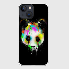 Чехол для iPhone 13 mini с принтом ПАНДА В КРАСКЕ | PANDA IN PAINT в Петрозаводске,  |  | panda | животные | краска | медведь | милая | няшная | панда | прикольная | смешно | юмор