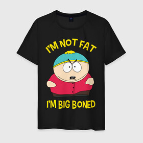 Мужская футболка хлопок с принтом South Park, Эрик Картман в Петрозаводске, 100% хлопок | прямой крой, круглый вырез горловины, длина до линии бедер, слегка спущенное плечо. | eric cartman | south park | эрик картман | южный парк | я не толстый у меня кость широкая