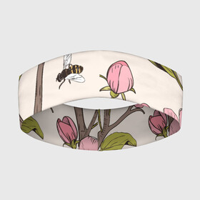 Повязка на голову 3D с принтом САКУРА | SAKURA в Петрозаводске,  |  | animals | bees | chery | flowers | insects | japan | sakura | вишня | животные | насекомые | пчелы | растения | сакура | цветы | цветы сакуры | япония