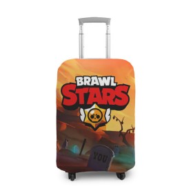 Чехол для чемодана 3D с принтом BRAWL STARS в Петрозаводске, 86% полиэфир, 14% спандекс | двустороннее нанесение принта, прорези для ручек и колес | 8 bit | barley | brawl stars | brock | bull | colt | crow | dynamike | frank | jessie | leon | барли | бравл старс | брок | булл | ворон | динамайк | кольт | леон | могила | фрэнк