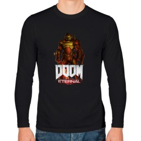 Мужской лонгслив хлопок с принтом DOOM ETERNAL в Петрозаводске, 100% хлопок |  | demons | devil | doom | doom eternal | doom guy | doom slayer | hell | slayer | ад | демоны | дум | палач рока