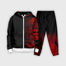 Детский костюм 3D с принтом RED BLACK MILITARY CAMO | КРАСНЫЙ КАМУФЛЯЖ в Петрозаводске,  |  | abstract | camo | geometry | geometry stripes | military | texture | абстракция | армейские | армия | геометрические полосы | геометрия | камуфляж | красный камуфляж | милитари | текстура