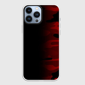 Чехол для iPhone 13 Pro Max с принтом RED BLACK MILITARY CAMO | КРАСНЫЙ КАМУФЛЯЖ в Петрозаводске,  |  | Тематика изображения на принте: abstract | camo | geometry | geometry stripes | military | texture | абстракция | армейские | армия | геометрические полосы | геометрия | камуфляж | красный камуфляж | милитари | текстура