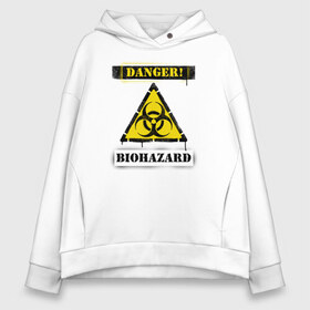 Женское худи Oversize хлопок с принтом Biohazard в Петрозаводске, френч-терри — 70% хлопок, 30% полиэстер. Мягкий теплый начес внутри —100% хлопок | боковые карманы, эластичные манжеты и нижняя кромка, капюшон на магнитной кнопке | bio | biohazard | coronavirus | covid 19 | covid2019 | danger | epidemic | epidemy | hazard | pandemic | virus | биозаражение | вирус | заражение | коронавирус | опасность | пандемия | эпидемия