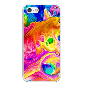 Чехол для iPhone 5/5S матовый с принтом TIE DYE в Петрозаводске, Силикон | Область печати: задняя сторона чехла, без боковых панелей | abstraction | geometry | hexagon | neon | paints | stripes | texture | tie dye | triangle | абстракция | брызги | геометрия | краски | неон | неоновый | соты | тай дай | текстура