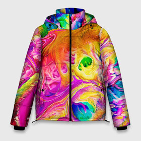 Мужская зимняя куртка 3D с принтом TIE DYE в Петрозаводске, верх — 100% полиэстер; подкладка — 100% полиэстер; утеплитель — 100% полиэстер | длина ниже бедра, свободный силуэт Оверсайз. Есть воротник-стойка, отстегивающийся капюшон и ветрозащитная планка. 

Боковые карманы с листочкой на кнопках и внутренний карман на молнии. | Тематика изображения на принте: abstraction | geometry | hexagon | neon | paints | stripes | texture | tie dye | triangle | абстракция | брызги | геометрия | краски | неон | неоновый | соты | тай дай | текстура