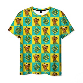 Мужская футболка 3D с принтом Scooby-Doo Logo в Петрозаводске, 100% полиэфир | прямой крой, круглый вырез горловины, длина до линии бедер | scooby doo | vdosadir | скуберт фон дуенхеймер | скуби ду | уильям ханна