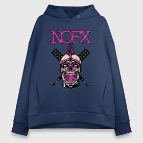 Женское худи Oversize хлопок с принтом NOFX в Петрозаводске, френч-терри — 70% хлопок, 30% полиэстер. Мягкий теплый начес внутри —100% хлопок | боковые карманы, эластичные манжеты и нижняя кромка, капюшон на магнитной кнопке | anarchy | music | nofx | punk | rock | skull | usa | анархия | музыка | неформальные | панк | рок | череп