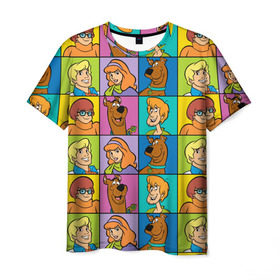 Мужская футболка 3D с принтом Scooby-Doo Сharacters в Петрозаводске, 100% полиэфир | прямой крой, круглый вырез горловины, длина до линии бедер | fred jones | scooby doo | vdosadir | velma dinkle | велма динкли | дафна блейк | скуберт фон дуенхеймер | скуби ду | уильям ханна | фред джонс