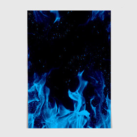 Постер с принтом СИНИЙ ОГОНЬ в Петрозаводске, 100% бумага
 | бумага, плотность 150 мг. Матовая, но за счет высокого коэффициента гладкости имеет небольшой блеск и дает на свету блики, но в отличии от глянцевой бумаги не покрыта лаком | abstraction | blue fire | bones | fire | geometry | hexagon | neon | paints | skull | stripes | texture | triangle | абстракция | брызги | геометрия | краски | неон | неоновый | огонь | соты | текстура | черепа