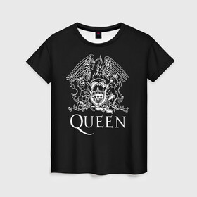 Женская футболка 3D с принтом QUEEN в Петрозаводске, 100% полиэфир ( синтетическое хлопкоподобное полотно) | прямой крой, круглый вырез горловины, длина до линии бедер | queen | rock | we will rock you | брайан мэи | группа queen | группа квин | джон дикон | квин | королева | король | роджер тейлор | рок | фредди меркьюри