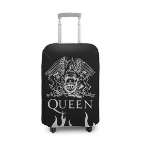 Чехол для чемодана 3D с принтом QUEEN  в Петрозаводске, 86% полиэфир, 14% спандекс | двустороннее нанесение принта, прорези для ручек и колес | queen | rock | we will rock you | брайан мэи | группа queen | группа квин | джон дикон | квин | королева | король | роджер тейлор | рок | фредди меркьюри
