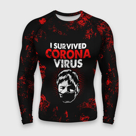 Мужской рашгард 3D с принтом I survived coronavirus в Петрозаводске,  |  | 2019   ncov | coronavirus | covid | covid 19 | ncov | virus | арт | биологическая опасность | болезнь | вирус | знак | карантин | корона | коронавирус | короновирус | мем | мой руки | оставайся дома | пандемия | помой руки