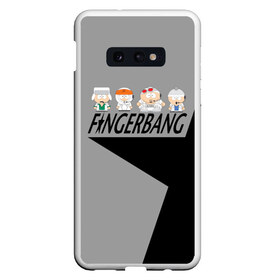 Чехол для Samsung S10E с принтом FINGERBANG в Петрозаводске, Силикон | Область печати: задняя сторона чехла, без боковых панелей | south park | sp | батерс | баттерс | гарисон | енот | кайл  брофловски | картман | кеннет | кенни | маки | макки | маккормик | марш | мистер | мистереон | мультфильм | полотенчик | ренди | саус парк | сауспарк