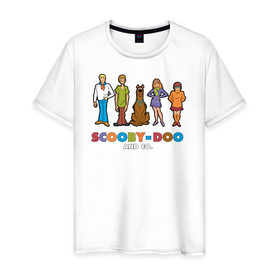 Мужская футболка хлопок с принтом Scooby-Doo and Co в Петрозаводске, 100% хлопок | прямой крой, круглый вырез горловины, длина до линии бедер, слегка спущенное плечо. | fred jones | scooby doo | scrappy doo | shaggy | vdosadir | velma dinkle | велма динкли | дафна блейк | скуберт фон дуенхеймер | скуби ду | уильям ханна | фред джонс | шегги