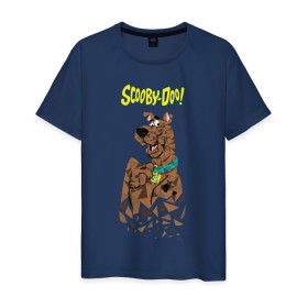 Мужская футболка хлопок с принтом Scooby-Doo в Петрозаводске, 100% хлопок | прямой крой, круглый вырез горловины, длина до линии бедер, слегка спущенное плечо. | scooby doo | vdosadir | скуберт фон дуенхеймер | скуби ду | уильям ханна