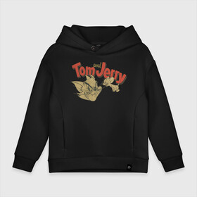 Детское худи Oversize хлопок с принтом Tom&Jerry retro в Петрозаводске, френч-терри — 70% хлопок, 30% полиэстер. Мягкий теплый начес внутри —100% хлопок | боковые карманы, эластичные манжеты и нижняя кромка, капюшон на магнитной кнопке | Тематика изображения на принте: spike | tom  jerry | tom and jerry | tomjerry | tuffy | vdgerir | мамочка два тапочка | том и джери | том и джерри