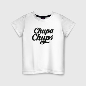 Детская футболка хлопок с принтом Chupa-Chups Logo в Петрозаводске, 100% хлопок | круглый вырез горловины, полуприлегающий силуэт, длина до линии бедер | chupa chups | confectus | confetto | бренд | конфета | сладкое | сладость | сосалка | соска | чупа | чупа чупс | чупс
