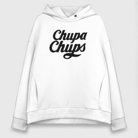 Женское худи Oversize хлопок с принтом Chupa-Chups Logo в Петрозаводске, френч-терри — 70% хлопок, 30% полиэстер. Мягкий теплый начес внутри —100% хлопок | боковые карманы, эластичные манжеты и нижняя кромка, капюшон на магнитной кнопке | chupa chups | confectus | confetto | бренд | конфета | сладкое | сладость | сосалка | соска | чупа | чупа чупс | чупс