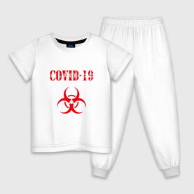 Детская пижама хлопок с принтом COVID-19 в Петрозаводске, 100% хлопок |  брюки и футболка прямого кроя, без карманов, на брюках мягкая резинка на поясе и по низу штанин
 | coronavirus | covid 19 | keep calm | virus | будь спокоен | вирус | ковид 19 | корона вирус | коронавирус | короновирус | пандемия | т вирус | эпидемия