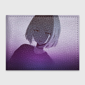 Обложка для студенческого билета с принтом Аниме девочка в тумане в Петрозаводске, натуральная кожа | Размер: 11*8 см; Печать на всей внешней стороне | Тематика изображения на принте: аниме | девушка | школьница